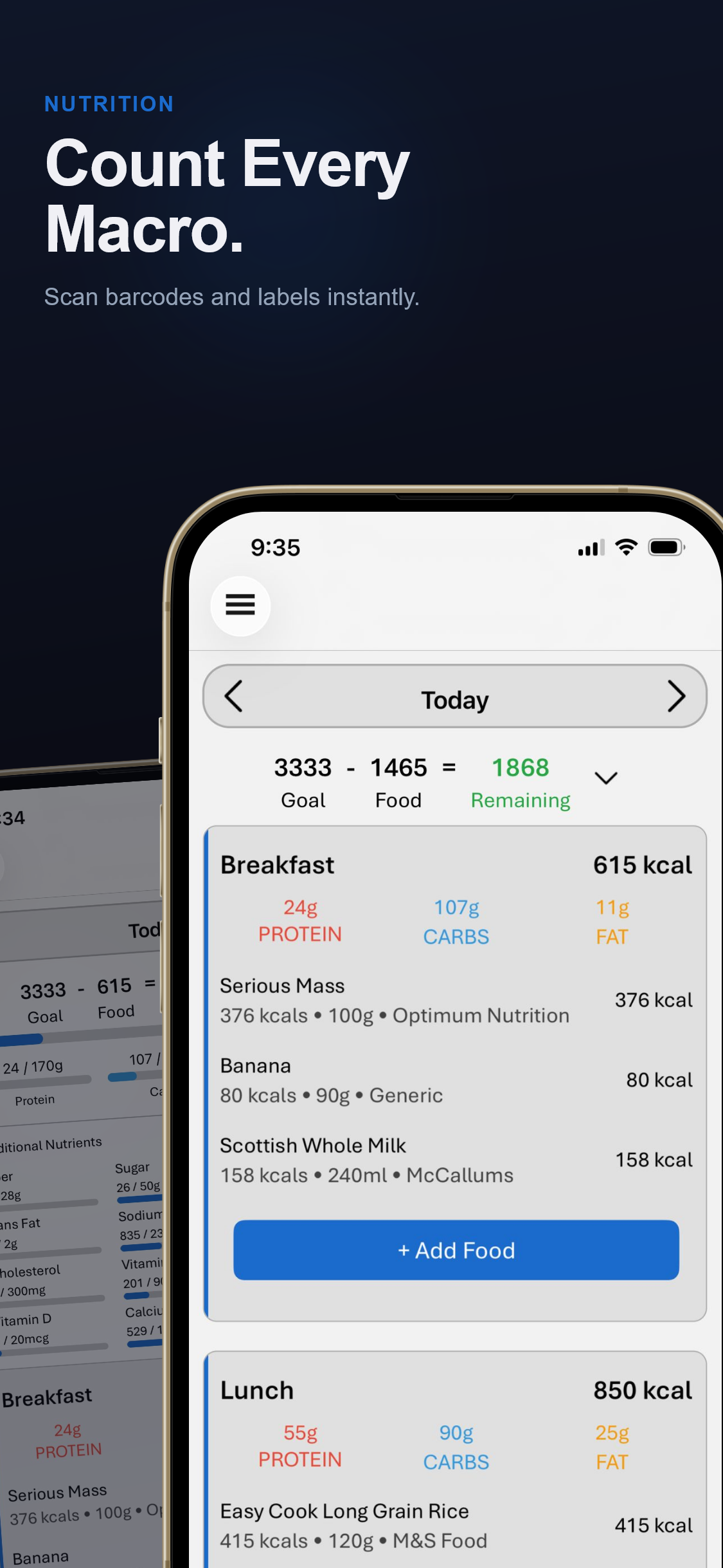 AI nutrition scanning